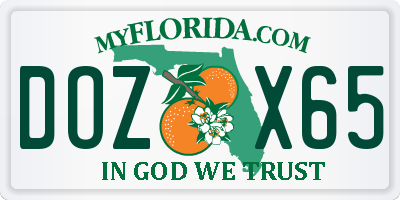 FL license plate DOZX65
