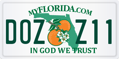 FL license plate DOZZ11