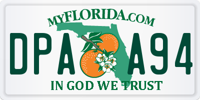 FL license plate DPAA94