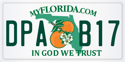 FL license plate DPAB17