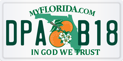 FL license plate DPAB18