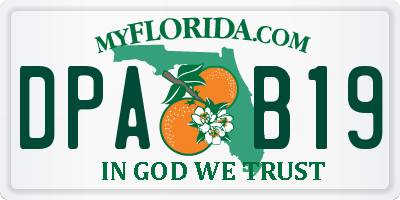 FL license plate DPAB19