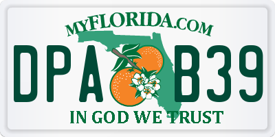FL license plate DPAB39