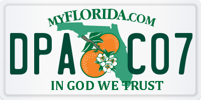 FL license plate DPAC07