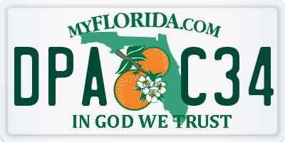 FL license plate DPAC34