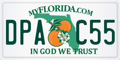 FL license plate DPAC55
