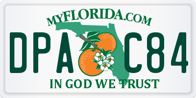 FL license plate DPAC84