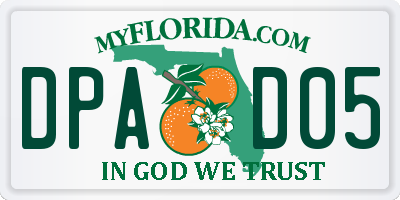 FL license plate DPAD05