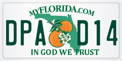 FL license plate DPAD14