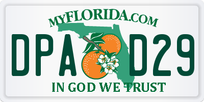 FL license plate DPAD29