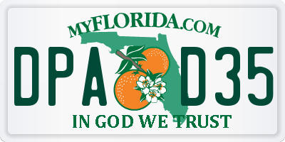 FL license plate DPAD35