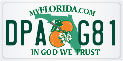 FL license plate DPAG81