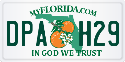 FL license plate DPAH29