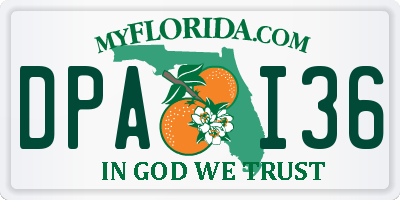 FL license plate DPAI36