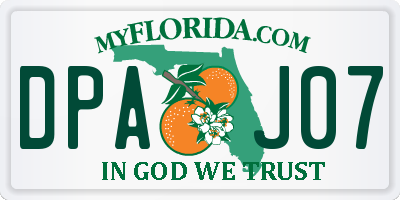 FL license plate DPAJ07
