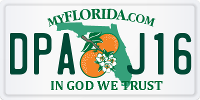 FL license plate DPAJ16