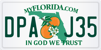 FL license plate DPAJ35