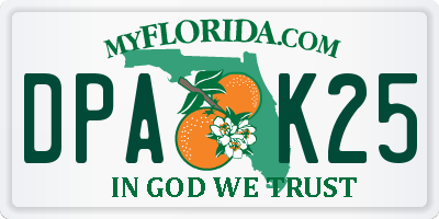 FL license plate DPAK25