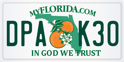 FL license plate DPAK30
