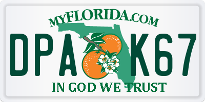 FL license plate DPAK67