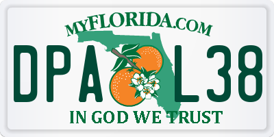 FL license plate DPAL38