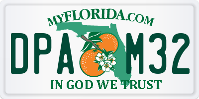 FL license plate DPAM32
