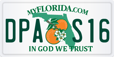 FL license plate DPAS16