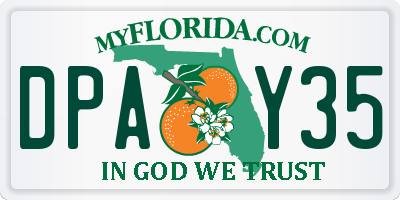 FL license plate DPAY35