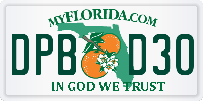 FL license plate DPBD30