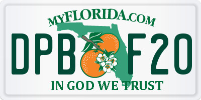 FL license plate DPBF20
