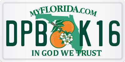 FL license plate DPBK16