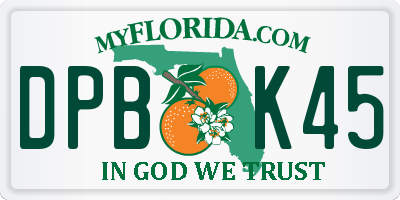FL license plate DPBK45