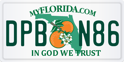 FL license plate DPBN86