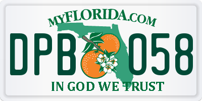 FL license plate DPBO58