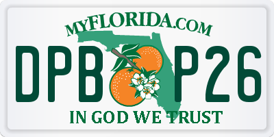 FL license plate DPBP26