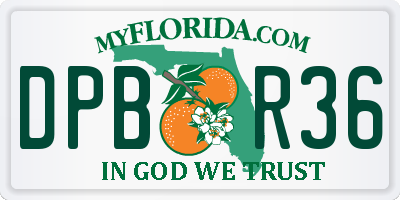 FL license plate DPBR36