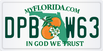FL license plate DPBW63