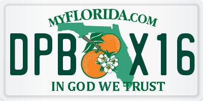 FL license plate DPBX16