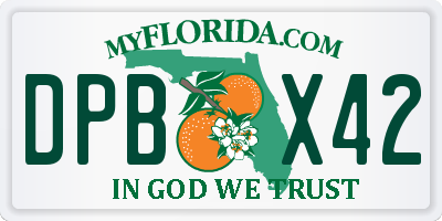 FL license plate DPBX42