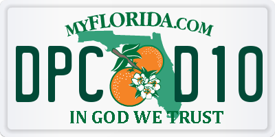 FL license plate DPCD10
