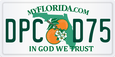 FL license plate DPCD75