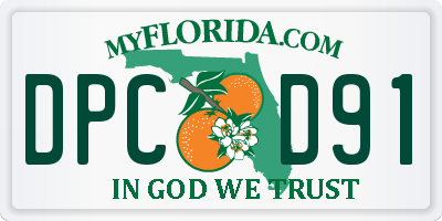 FL license plate DPCD91