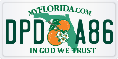 FL license plate DPDA86
