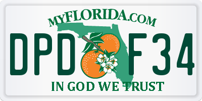 FL license plate DPDF34