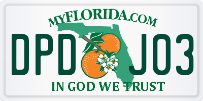 FL license plate DPDJ03