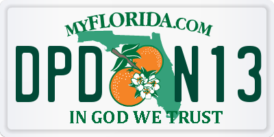 FL license plate DPDN13
