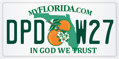 FL license plate DPDW27