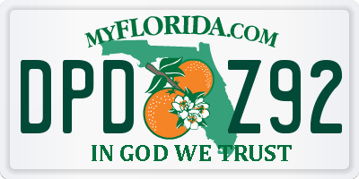 FL license plate DPDZ92