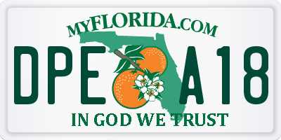 FL license plate DPEA18