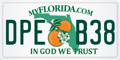 FL license plate DPEB38